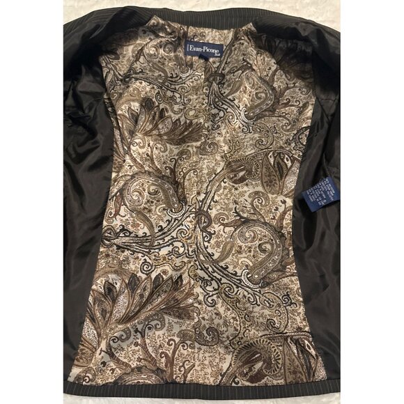 Evan-Picone Petite Suit Jacket Brown w/Stripes Polyester Blend Women's Size 6P - Picture 14 of 16